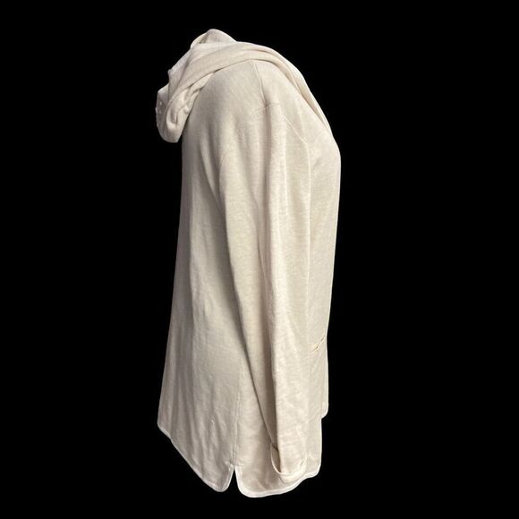 TAHARI Cardigan Ivory/Cream Hooded Long Sleeves Size XL - Picture 2 of 11